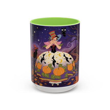 🎃🌙 The Pumpkin Moon Dress Colorful Mug – Whimsical Halloween Fashion