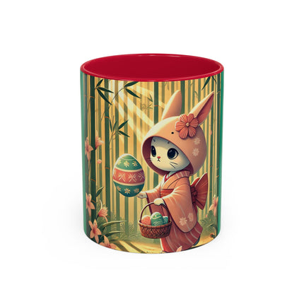 Geisha Kitten’s Easter Stroll Colorful Mugs (11oz, 15oz)