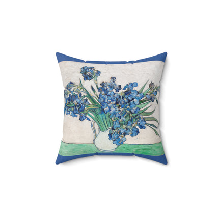 Irises by Vincent Van Gogh Spun Polyester Square Pillow