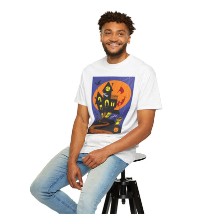 Halloween Night at the Haunted House Unisex Garment-Dyed T-shirt