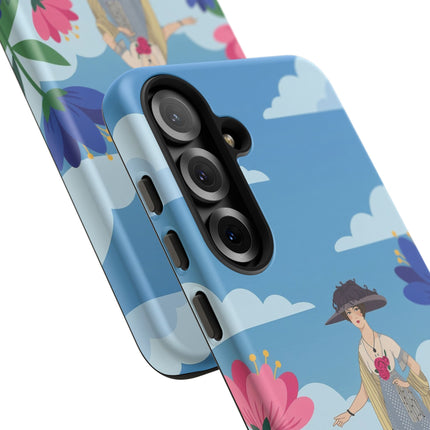 🌸🎩 The Lady Of The Grand Flower Garden Phone Case – Art Deco Fashion Illustration