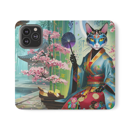 🌸✨ Cyberpunk Geisha Flip Case – Neon Elegance & Futuristic Grace