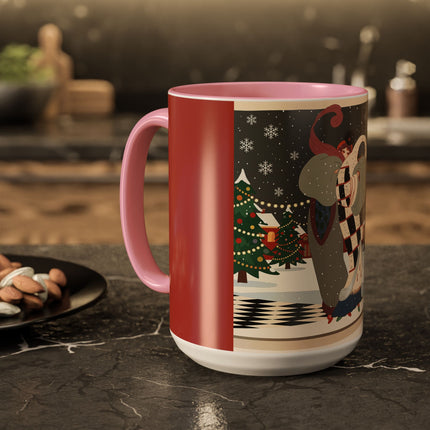 ❄️✨ The Winter Couture Promenade Colorful Mug – Art Deco Holiday Elegance