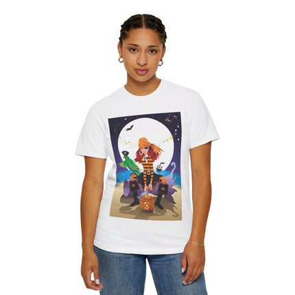 Moonlit Pirate Halloween Unisex Garment-Dyed T-shirt
