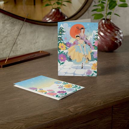 🌸❄️ The Ladies Of The Winter Garden Greeting Card – Art Deco Holiday Fantasy