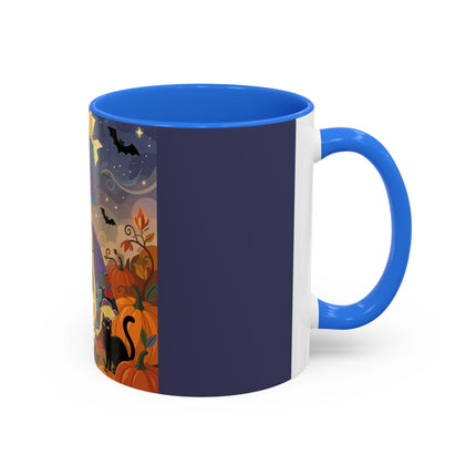 🌙🎃 The Moonlit Garden Walk Colorful Mug – Elegant Halloween Charm
