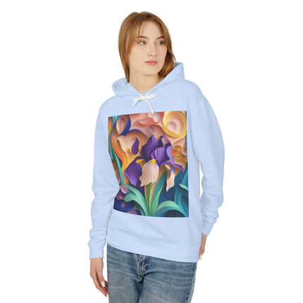 The Elegant Iris Flower Hoodie