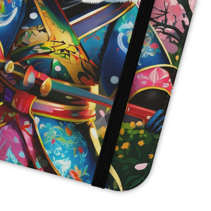 🦊⚔️ Cyberpunk Panda Samurai Flip Case – Futuristic Honor & Kitsune Spirit