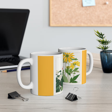 Clerodendrum & Rudbeckia by Tanigami Kônan Ceramic Mug 11oz