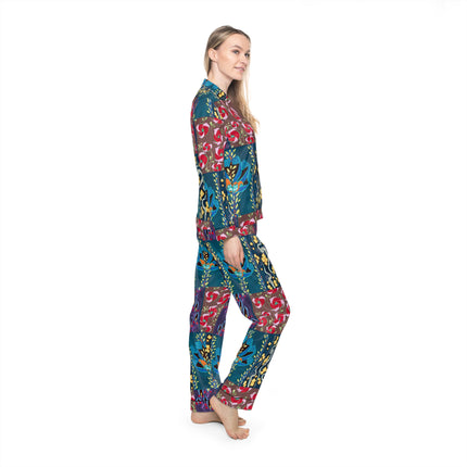 Floral Pattern by Emile-Alain Séguy Women's Satin Pajamas (AOP)
