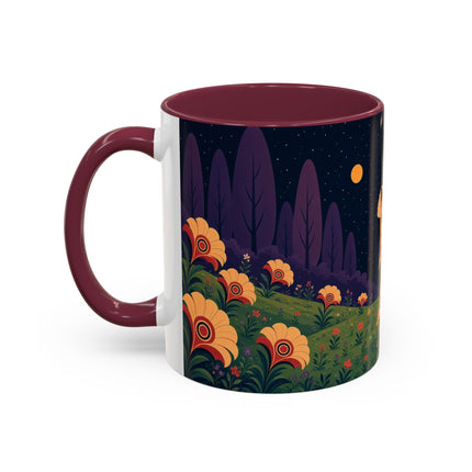 🌙🌼 The Moonlit Floral Dancer Colorful Mug – Art Deco Garden Fantasy