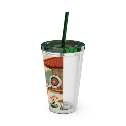 Archer Kitten in the Zen Garden Sunsplash Tumbler with Straw, 16oz
