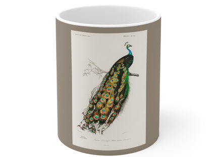 Indian Peafowl by Charles Dessalines D' Orbigny Ceramic Mug 11oz