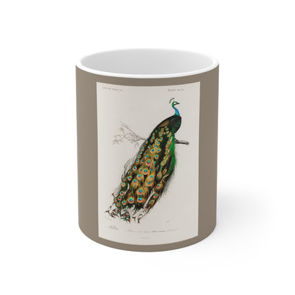 Indian Peafowl by Charles Dessalines D' Orbigny Ceramic Mug 11oz
