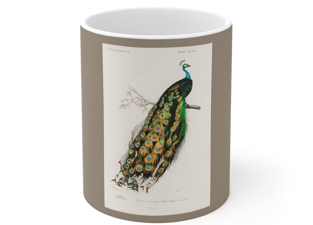Indian Peafowl by Charles Dessalines D' Orbigny Ceramic Mug 11oz