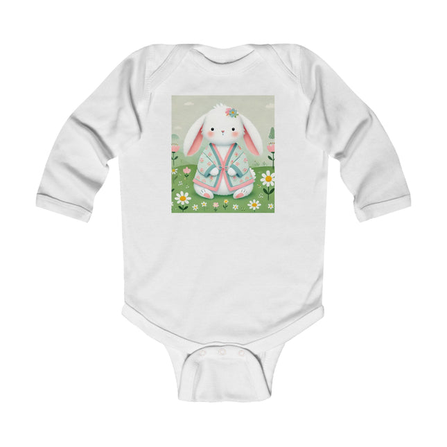Spring Serenity Baby Long Sleeve Bodysuit – Bunny Meadow Kimono Design