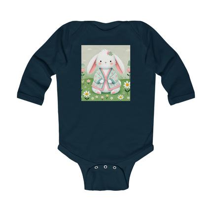 Spring Serenity Baby Long Sleeve Bodysuit – Bunny Meadow Kimono Design