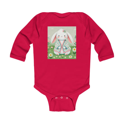 Spring Serenity Baby Long Sleeve Bodysuit – Bunny Meadow Kimono Design