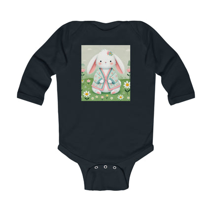 Spring Serenity Baby Long Sleeve Bodysuit – Bunny Meadow Kimono Design
