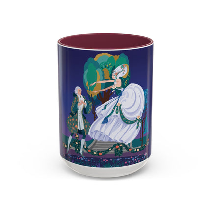 Moonlit Garden Waltz Colorful Mug (11oz, 15oz) – Rococo Romance, Garden Elegance & Enchanted Dance