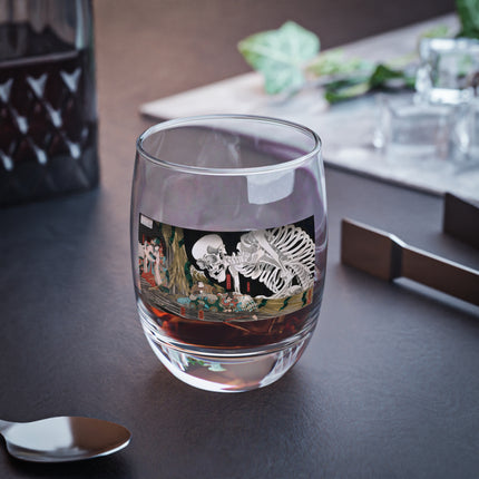 Mitsukuni Defying the Skeleton Spectre by Utagawa Kuniyoshi Whiskey Glass