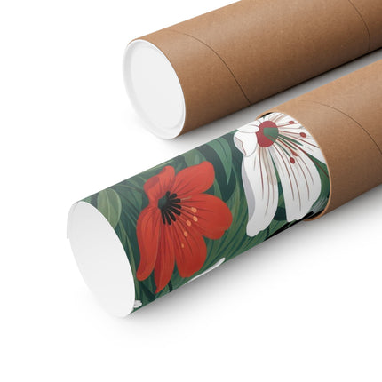 🌧️🌺 The Lady Of The Rainy Flower Meadow Matte Vertical Poster – Art Deco Floral Whimsy
