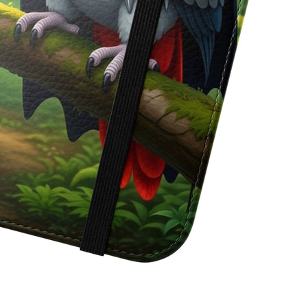 🪶🌲 The African Grey Sentinel Flip Case – Quiet Strength & Woodland Adventure