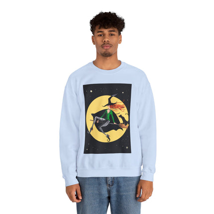 A Witch’s Moonlit Flight Unisex Heavy Blend™ Crewneck Sweatshirt