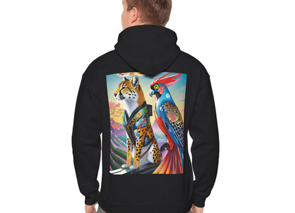 Cheetah and Parrot Cybernetic Duet – Heavy Blend™ Hooded Sweatshirt