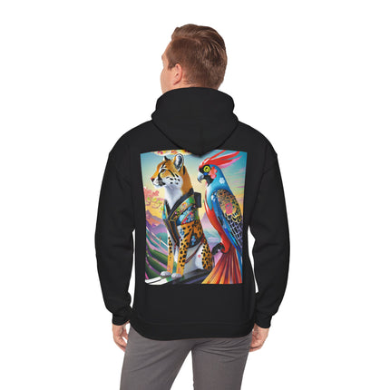 Cheetah and Parrot Cybernetic Duet – Heavy Blend™ Hooded Sweatshirt