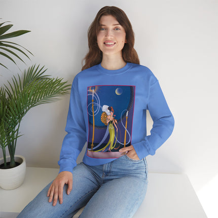Smoke and Secrets: A Glamorous Encounter in Prohibition Era Heavy Blend™ Crewneck Sweatshirt