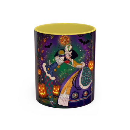 🎭🎃 The Masquerade Beneath The Pumpkin Lantern Colorful Mug – Theatrical Halloween Charm