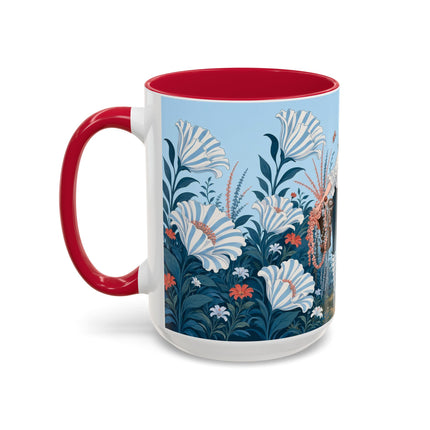 🎨💙 The Enchanted Garden Artist Colorful Mug – Art Deco Floral Whimsy