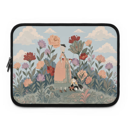 🌸🎀 The Lady And Her Little Companion Laptop Sleeve – Art Deco Garden Elegance