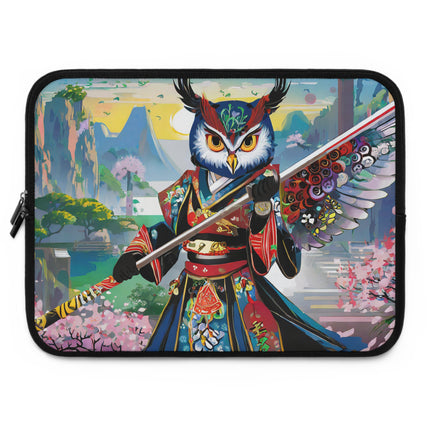 Cyberpunk Samurai Owl Laptop Sleeve