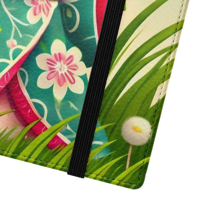 🌾🌼 Geisha Kitten and the Dandelion Wish Flip Case – Gentle Wishes & Quiet Wonder