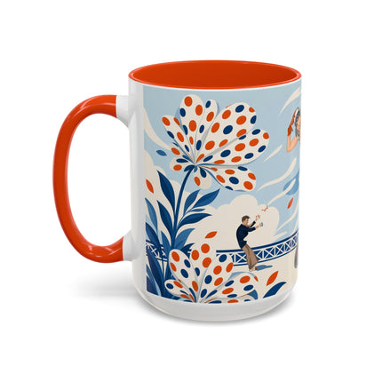 🌼🧡 The Polka Dot Wind Dancer Colorful Mug – Art Deco Fashion Whimsy