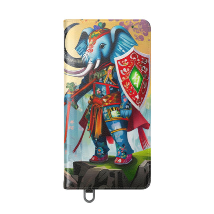 🐘⚔️ Cyberpunk Elephant Samurai Flip Case – Ancient Wisdom & Neon Power