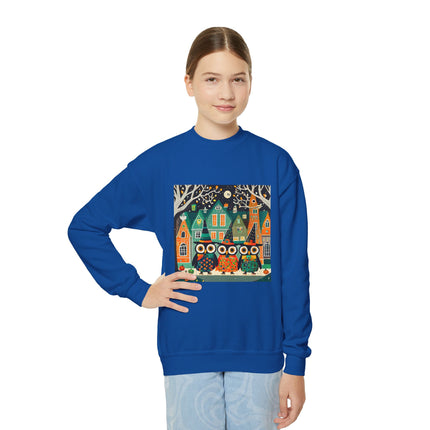 Night of the Trick-or-Treating Owlets Youth Crewneck Sweatshirt