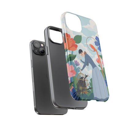 🦜🌺 The Lady Of The Garden Aviary Phone Case – Art Deco Floral Whimsy