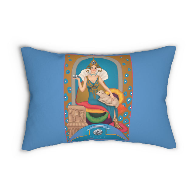 April & Diamond (from the Gem Series) by Sofia Chiostri Spun Polyester Lumbar Pillow
