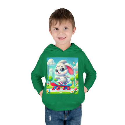 Skateboard Bunny Adventure Toddler Pullover Fleece Hoodie