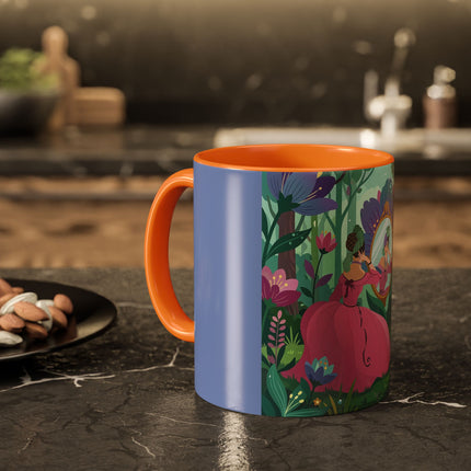 The Lady Of The Enchanted Mirror Colorful Mugs – Art Deco Botanical Elegance