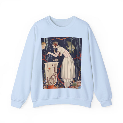 L'Etourdissant Petit Poisson (The Dazzling Little Fish) by George Barbier Heavy Blend™ Crewneck Sweatshirt