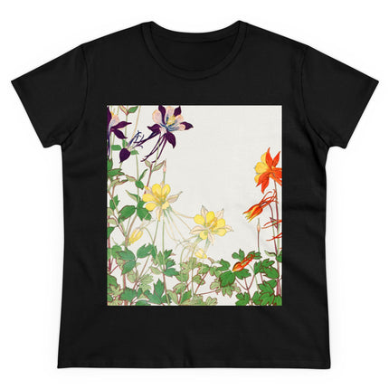 Aquilegia Flowers by Tanigami Kônan Women's Midweight Cotton Tee