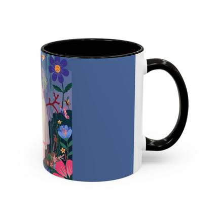 The Lady Of The Enchanted Aquarium Colorful Mugs – Art Deco Aquatic Elegance