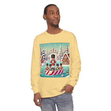 Nutcracker Candy-Striped Adventure Unisex Garment-dyed Long Sleeve T-Shirt