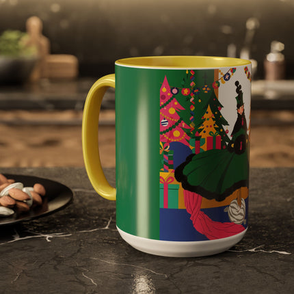 🎄🎁 The Emerald Christmas Belle Colorful Mug – Colorful Holiday Fashion Fantasy