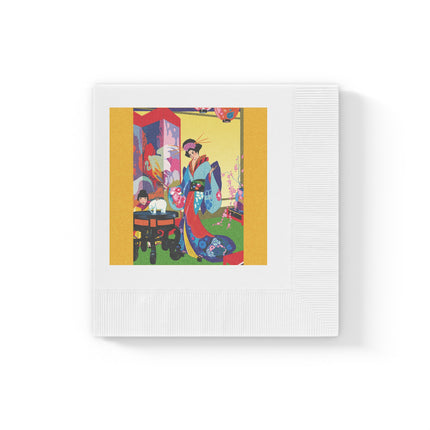 A Timeless Journey by Umberto Brunelleschi White Coined Napkins