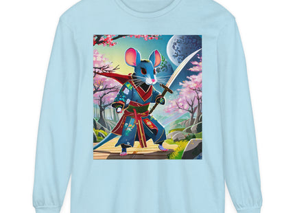 Cyber Samurai Rat Garment-dyed Long Sleeve T-Shirt